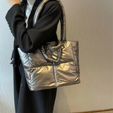 Large Capacity Women's Shoulder Bag Casual Tote Handbag Down Cotton Purse