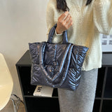Large Capacity Women's Shoulder Bag Casual Tote Handbag Down Cotton Purse