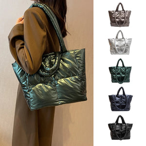 Large Capacity Women's Shoulder Bag Casual Tote Handbag Down Cotton Purse