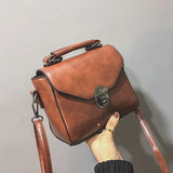 Winter Lock Shoulder Bag PU Leather Crossbody Bag Small Square Bag