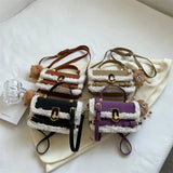Winter Plush Bags Women Handbags Doll Shoulder Messenger Bag