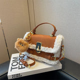Winter Plush Bags Women Handbags Doll Shoulder Messenger Bag