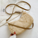 Winter Plush Handbag Women Clutches Purse Large Capacity Shoulder Bag