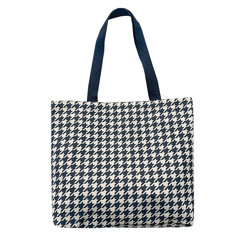 Winter Houndstooth Shoulder Bags Women Ladies Handbags Large Capacity Tote