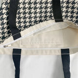 Winter Houndstooth Shoulder Bags Women Ladies Handbags Large Capacity Tote