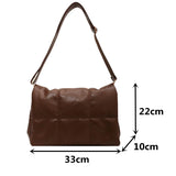 Winter Soft Leather Shoulder Bag for Women Quilted Crossbody Handbag