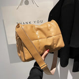 Winter Soft Leather Shoulder Bag for Women Quilted Crossbody Handbag