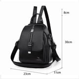 Winter Women Backpack High Leather Women Bag School Bags Retro Elegance
