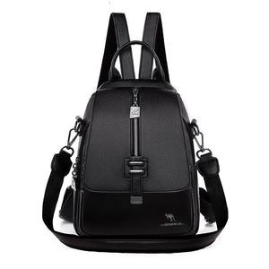 Winter Women Backpack High Leather Women Bag School Bags Retro Elegance