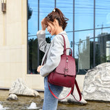Winter Women Backpack High Leather Women Bag School Bags Retro Elegance