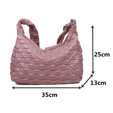 Winter Women's Shoulder Bag Large Down Feather Padded Messenger Handbag Plaid