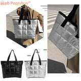Winter Padded Warm Tote Bag Large Capacity Handbag