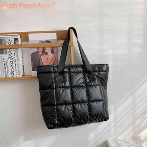 Winter Padded Warm Tote Bag Large Capacity Handbag