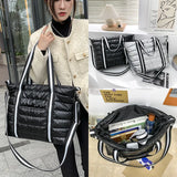 Winter Nylon Women Handbags Large Capacity Casual Quilted Lattice Shoulder Bags