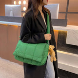 Women Winter Nylon Quilted Shoulder Bag Crossbody Messenger Tote