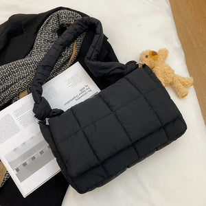 Women Winter Nylon Quilted Shoulder Bag Crossbody Messenger Tote