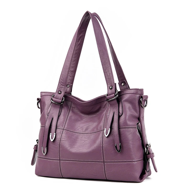Winter PU Leather Zipper Handbags Large Capacity Shoulder Crossbody Bags
