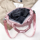 Winter Padded Shoulder Bags For Women Solid Small Top-handle Bag