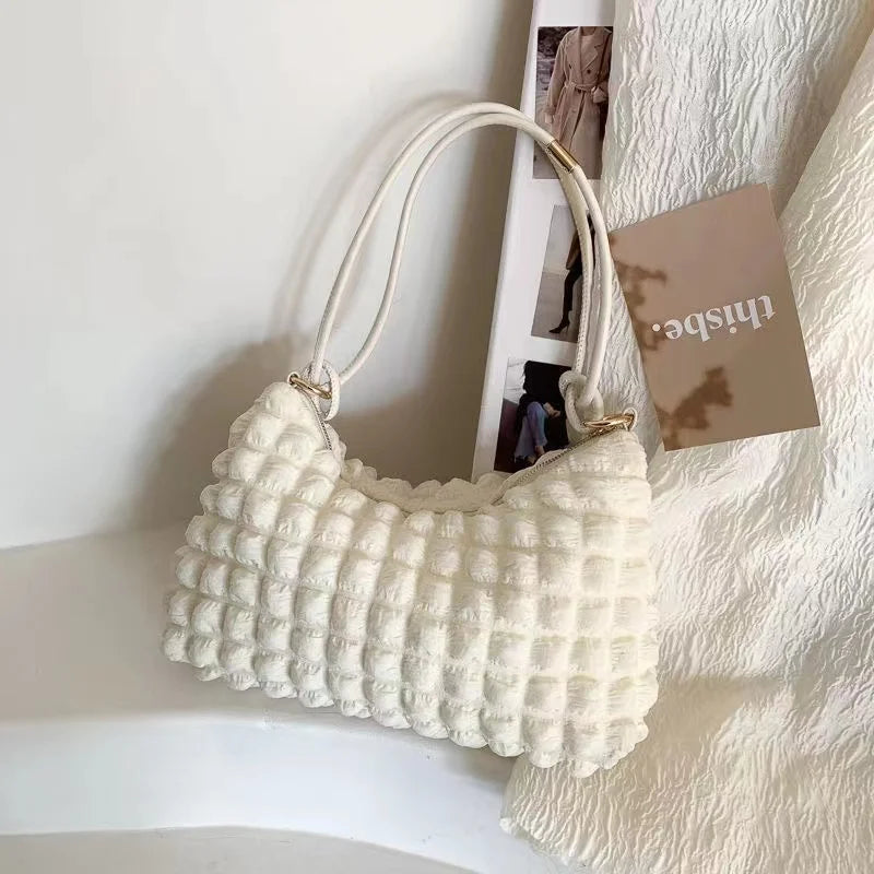 Winter Pleated Cloud Bag for Women Shoulder Bag Dumpling Bag