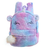 Winter Plush Backpack Children Cartoon School Bag Kindergarten Little Princess G