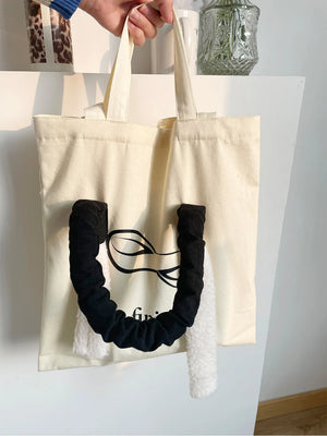 Winter Plush Shoulder Bag Women's Casual Handbag Large Capacity Tote Bags