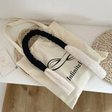 Winter Plush Shoulder Bag Women's Casual Handbag Large Capacity Tote Bags