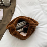 Soft Warm Love Heart Printed Winter Tote Bag