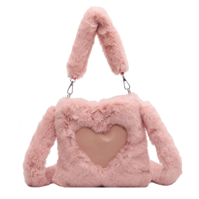 Winter Plush Hand Women's Handbag Faux Fur Women Bag