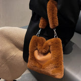 Winter Plush Hand Women's Handbag Faux Fur Women Bag