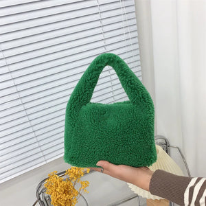 Winter Plush Hand Women's Handbag Faux Fur Crossbody Bag