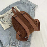 Winter Plush Mini Backpacks Women Retro Soft Portable All-match Backpack