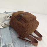 Winter Plush Mini Backpacks Women Retro Soft Portable All-match Backpack