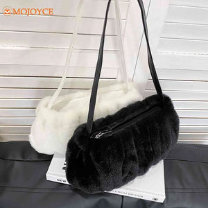 Winter Plush Handbag Faux Fur Tote Bag Cloud Bag Small Hobo Purse