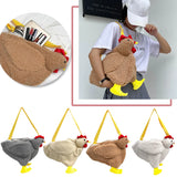 Winter Plush Single Strap Crossbody Bags Female Hen Shape Zipper Messenger Bags