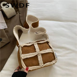 Winter Plush Square Bag Lamb Wool Women's Shoulder Crossbody Handbag