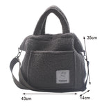 Winter Plush Shoulder Bag Large Capacity Street Tote