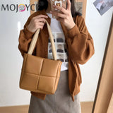 Winter Portable Travel Women PU Leather Plaid Checkered Pattern Handbag
