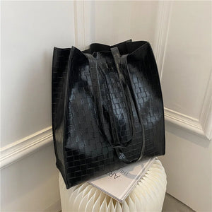 Winter Crocodile Pattern Shoulder Bag for Women