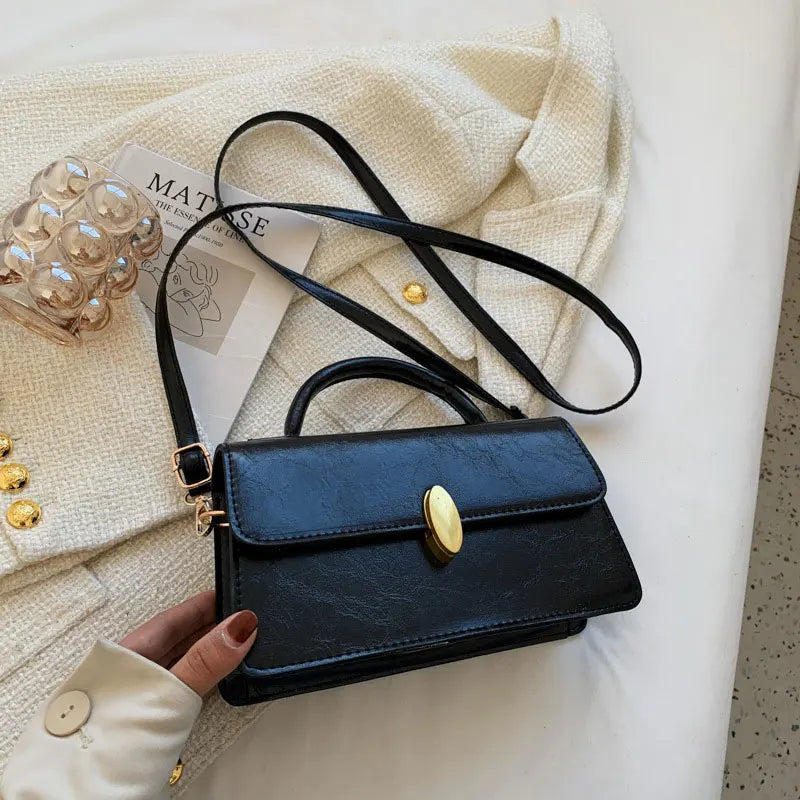 Winter Retro Handbags For Women High Pu Leather Female Shoulder Bag