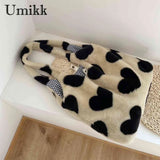 Winter Shoulder Handbags Large Capacity Soft Plush Top-handle Bags Love Heart Sw