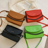 Winter Style Chain Handbags For Women Pu Leather Solid Female Shoulder Bag