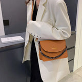 Winter Style Chain Handbags For Women Pu Leather Solid Female Shoulder Bag