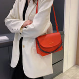 Winter Style Chain Handbags For Women Pu Leather Solid Female Shoulder Bag