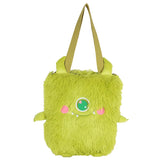 Winter Soft Plush Shoulder Bag Little Monster Embroidery Handbag Faux Fur