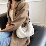Soft Plush Women Shoulder Messenger Bag Furry Crossbody Chain Purse Handbag