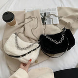 Soft Plush Women Shoulder Messenger Bag Furry Crossbody Chain Purse Handbag