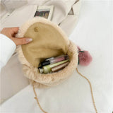 Soft Plush Furry Handbag Women Mini Tote Purses Ladies Fluffy Faux Fur Bag