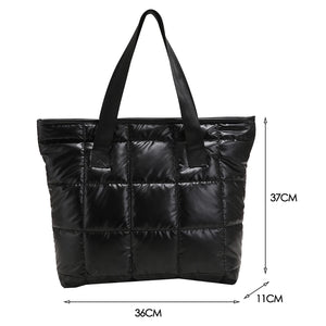 Winter Space Cotton Handbag Large Capacity Shoulder Bag Nylon Tote Bag