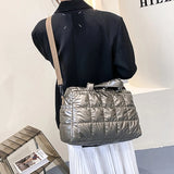 Winter Space Cotton Handbag Female Large Capacity Shoulder Bag Nylon Tote Bag