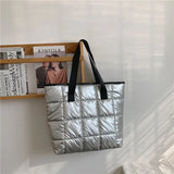 Winter Space Cotton Handbag Large Capacity Shoulder Bag Nylon Tote Bag